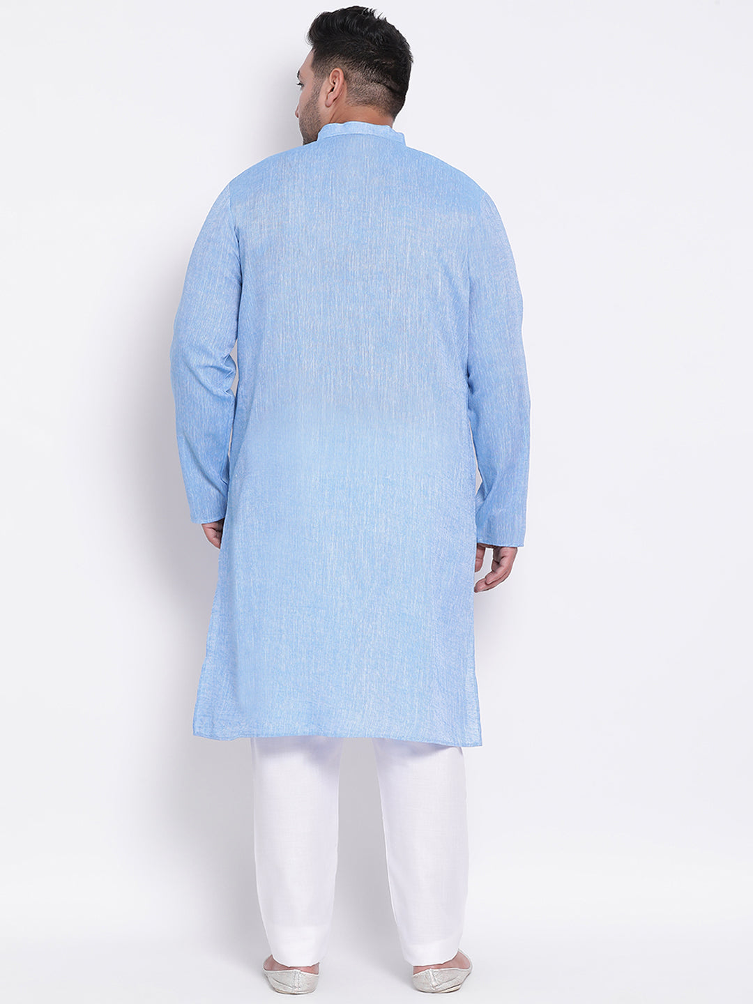 HANGUP Men Regular Fit Solid Cotton Linen Kurta Pyjama