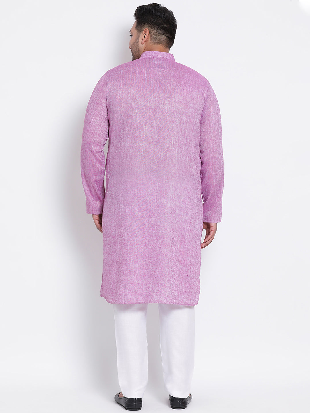 HANGUP Men Regular Fit Solid Cotton Linen Kurta Pyjama