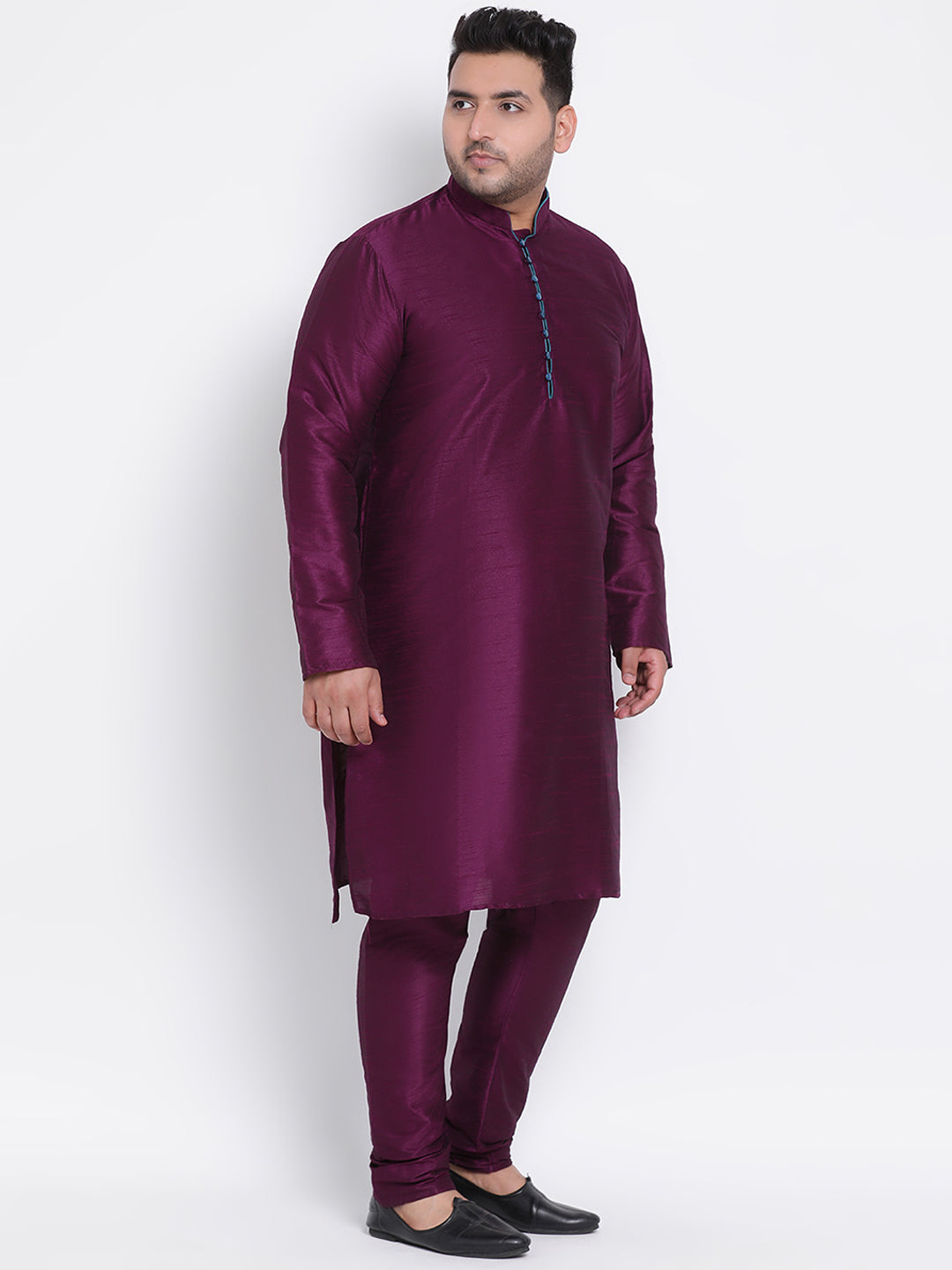 HANGUP Men Regular Fit Solid Silk Kurta Pyjama