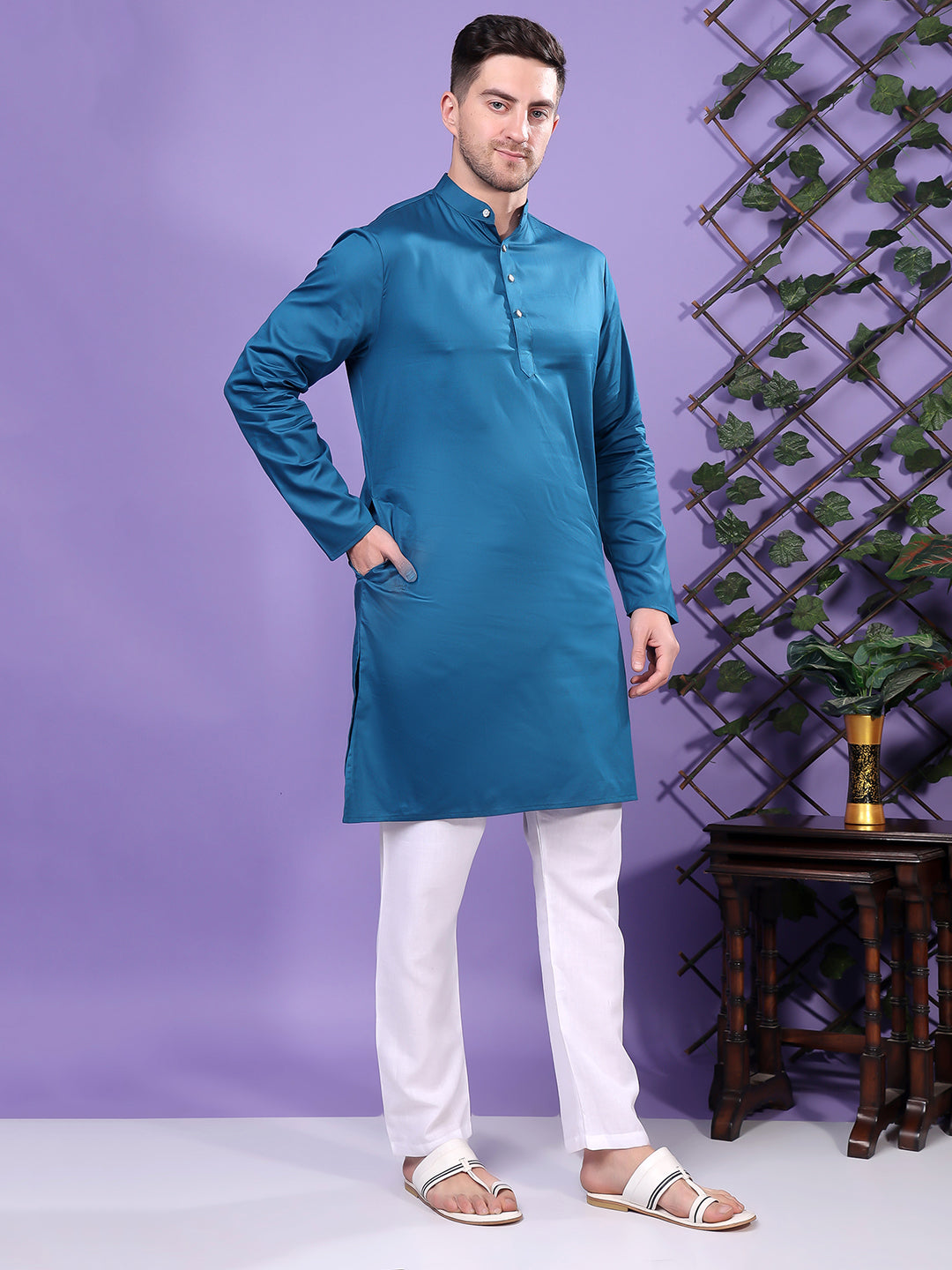 Hangup Men's  Cotton Kurta Only