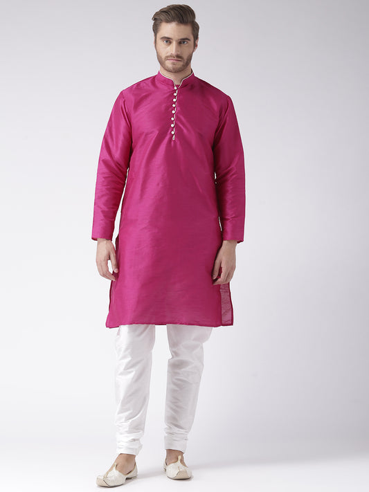 Hangup Men's Regular Solid Blend Kurta Pajama