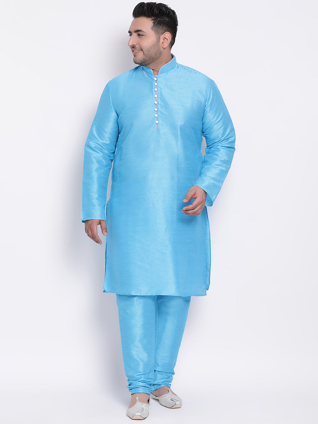 HANGUP Men Regular Fit Solid Silk Kurta Pyjama