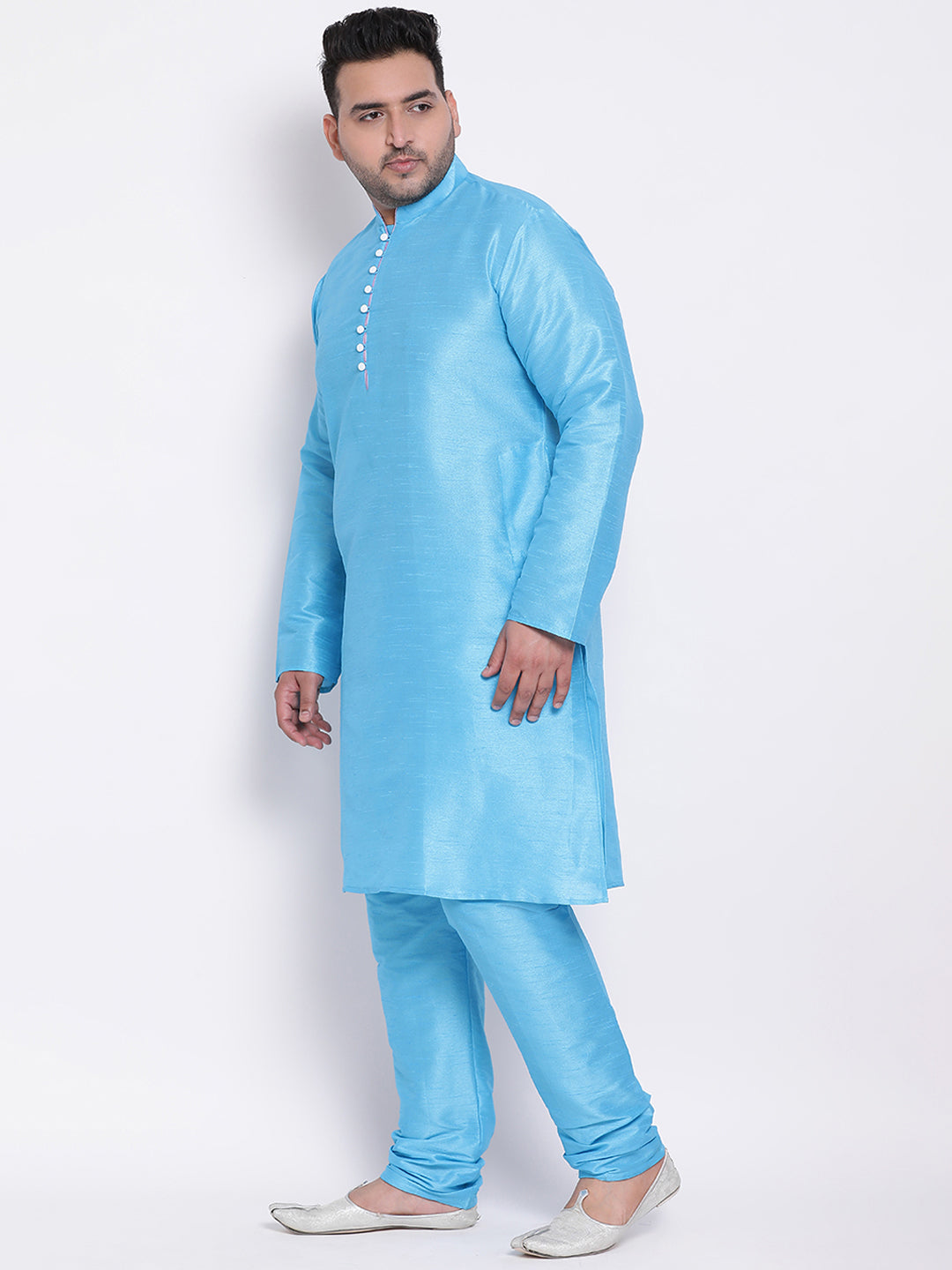 HANGUP Men Regular Fit Solid Silk Kurta Pyjama