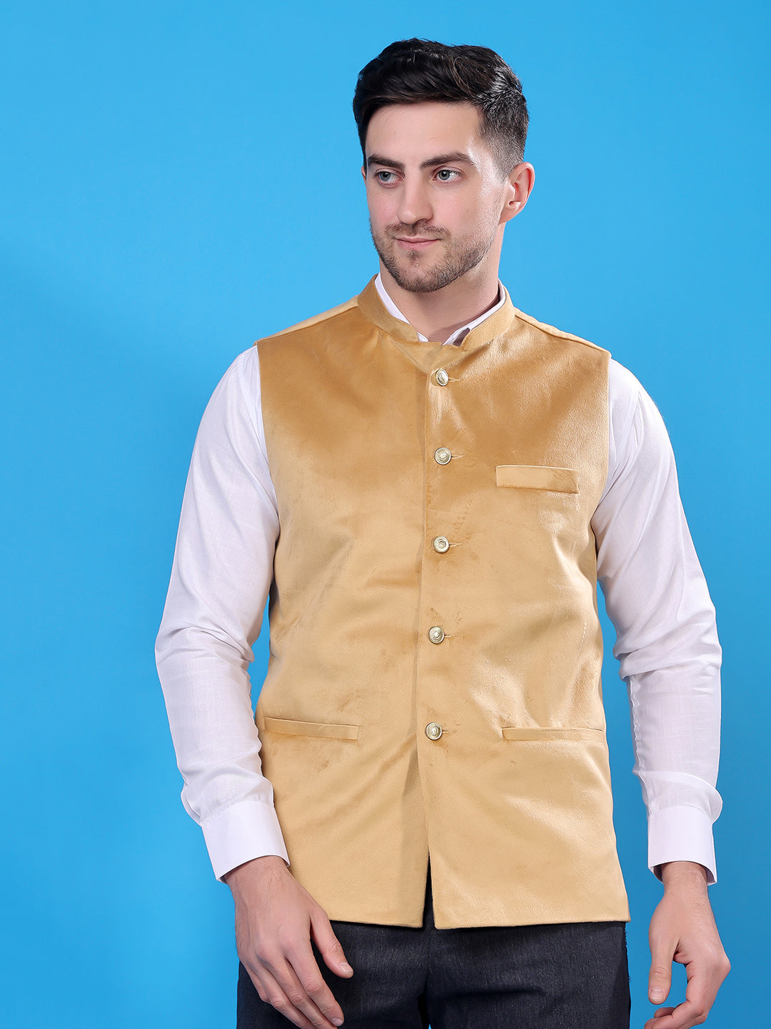 Hangup Men's  Velvet Nehru Jacket