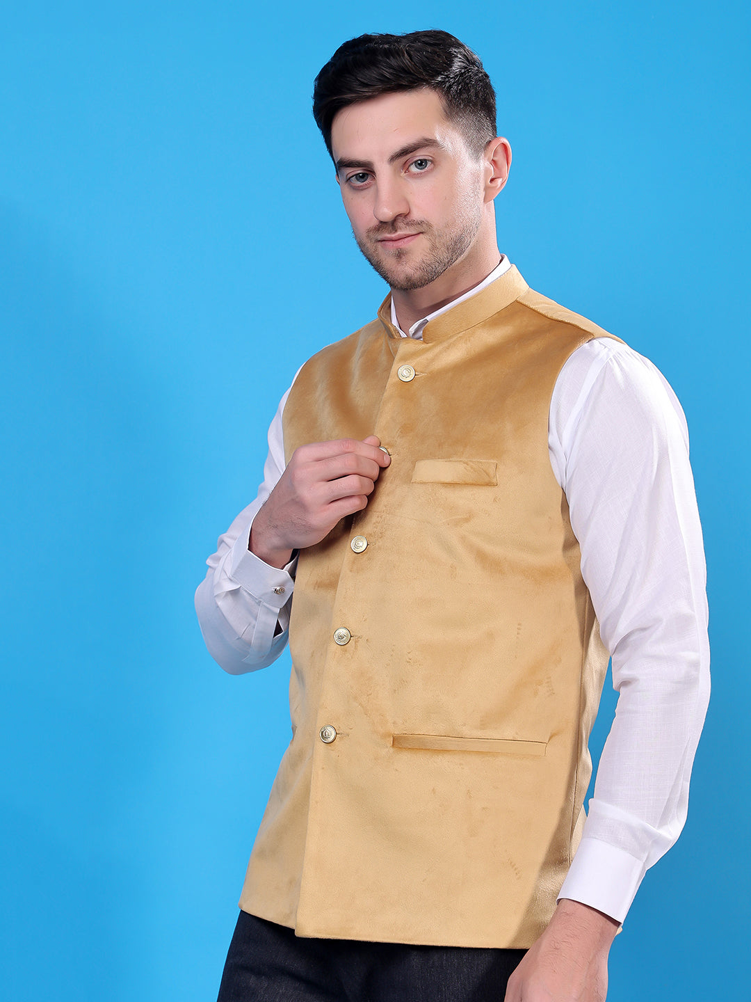 Hangup Men's  Velvet Nehru Jacket