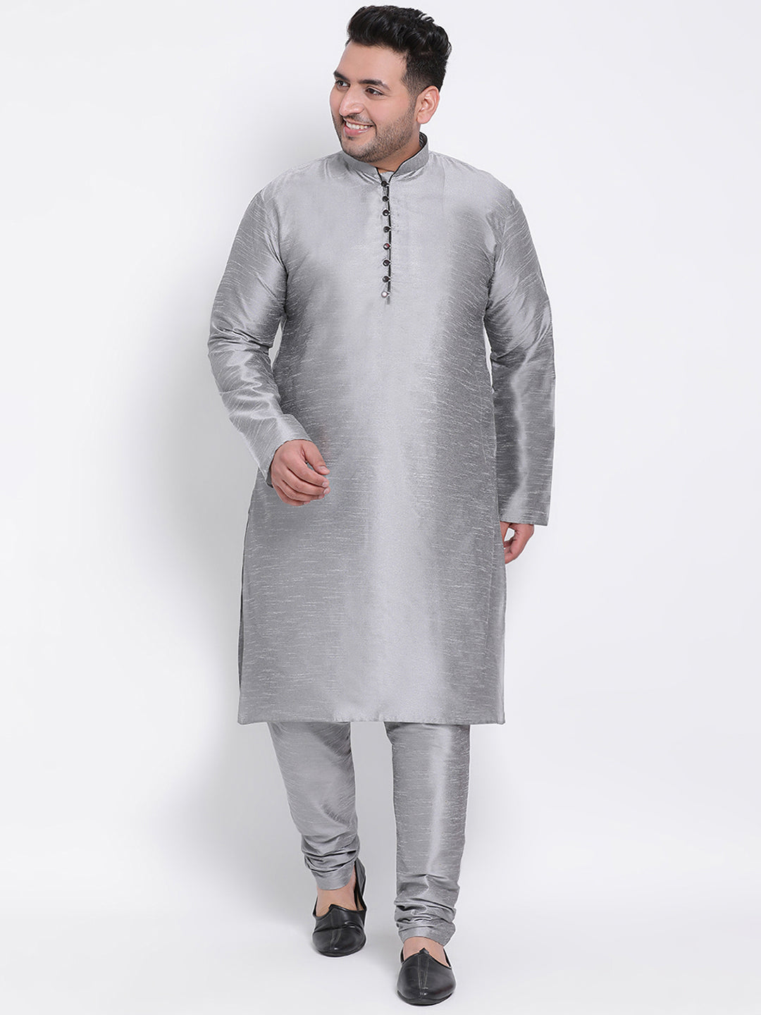 HANGUP Men Regular Fit Solid Silk Kurta Pyjama