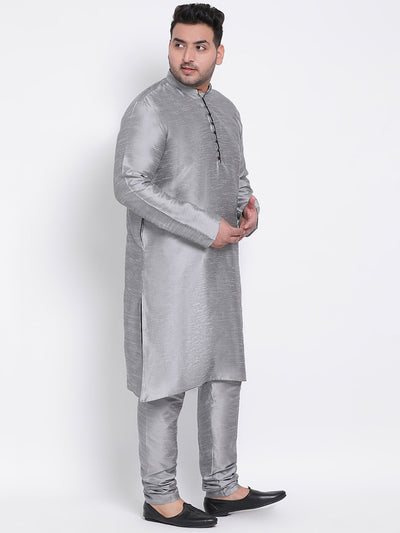 HANGUP Men Regular Fit Solid Silk Kurta Pyjama