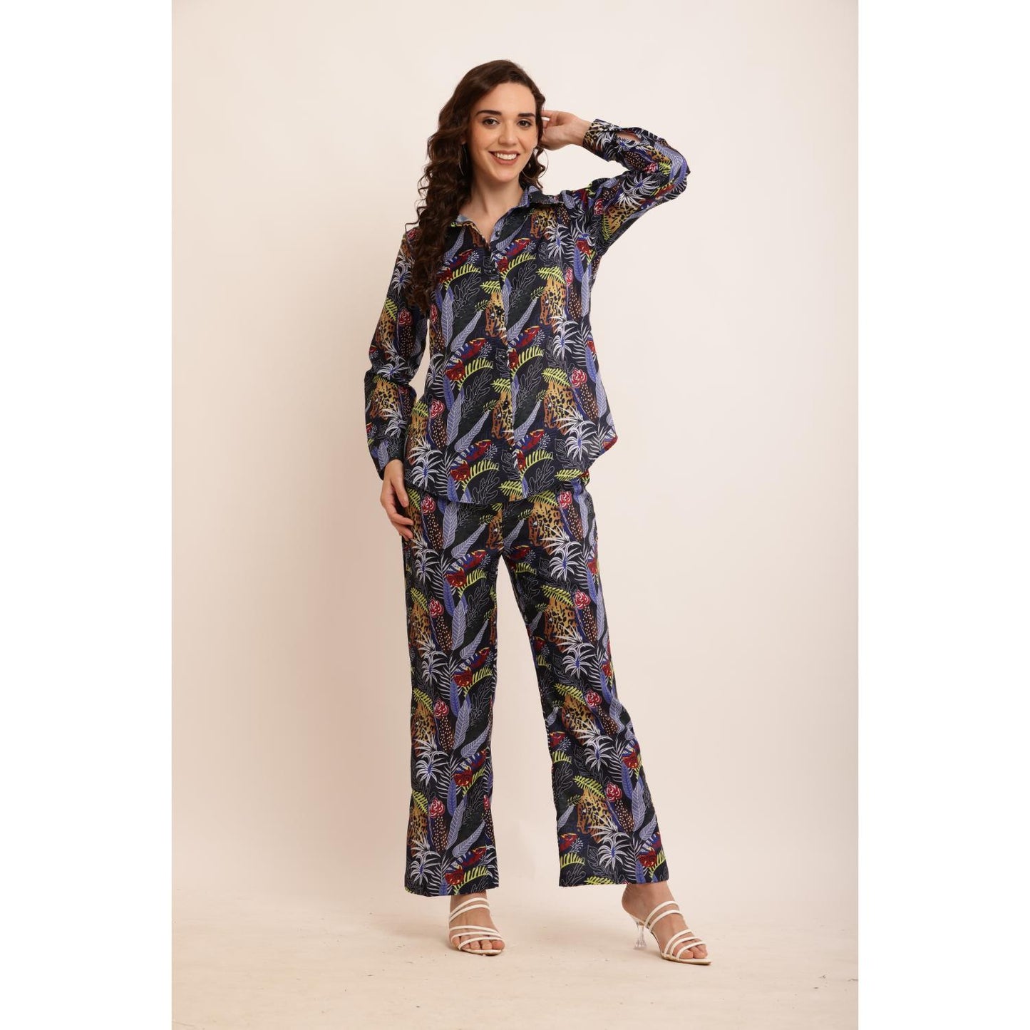 Hangup Women's Viscose Printed Cordset