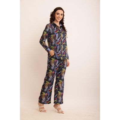 Hangup Women's Viscose Printed Cordset