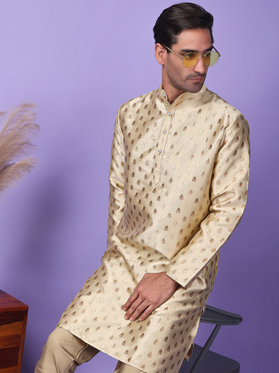 Hangup Men's Partywear Golden Kurta