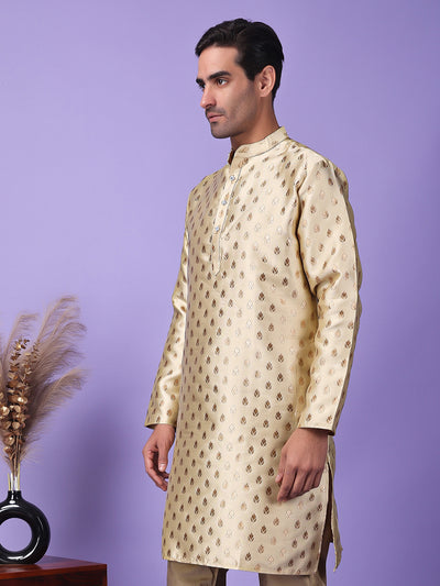 Hangup Men's Partywear Golden Kurta