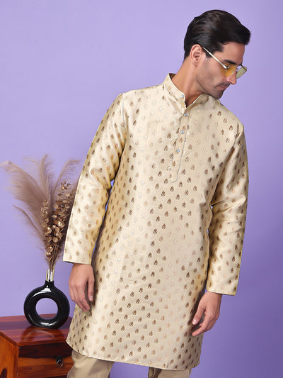 Hangup Men's Partywear Golden Kurta