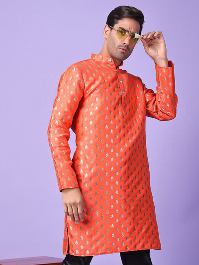 Hangup Men's Partywear Red Kurta