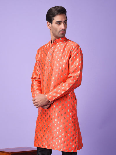 Hangup Men's Partywear Red Kurta