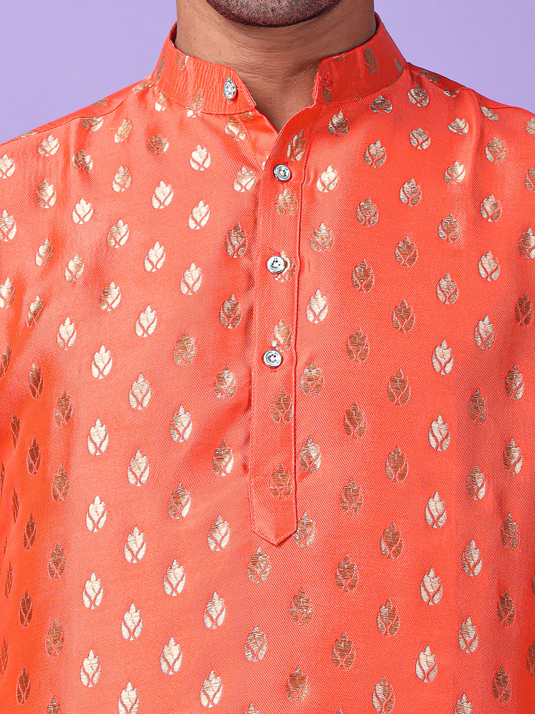 Hangup Men's Partywear Red Kurta