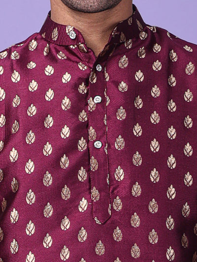 Hangup Men's Partywear Purple Kurta