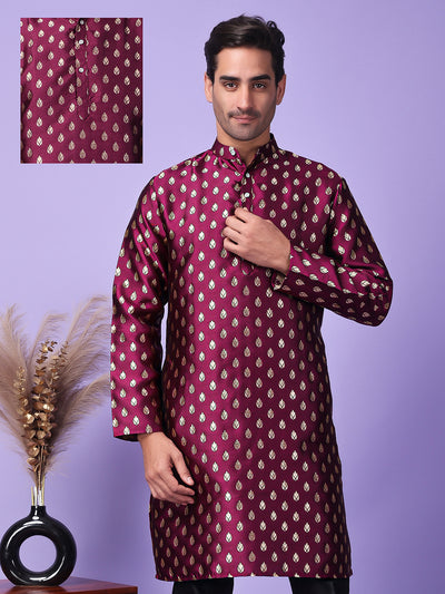 Hangup Men's Partywear Purple Kurta