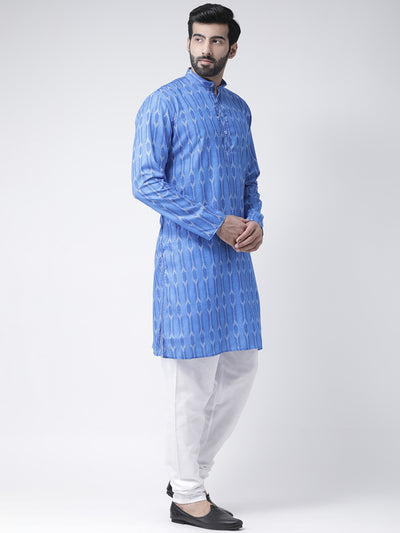 Hangup Men's Regular Fit Printed Cotton KurtaSet