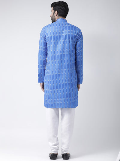 Hangup Men's Regular Fit Printed Cotton KurtaSet