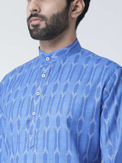 Hangup Men's Regular Fit Printed Cotton KurtaSet