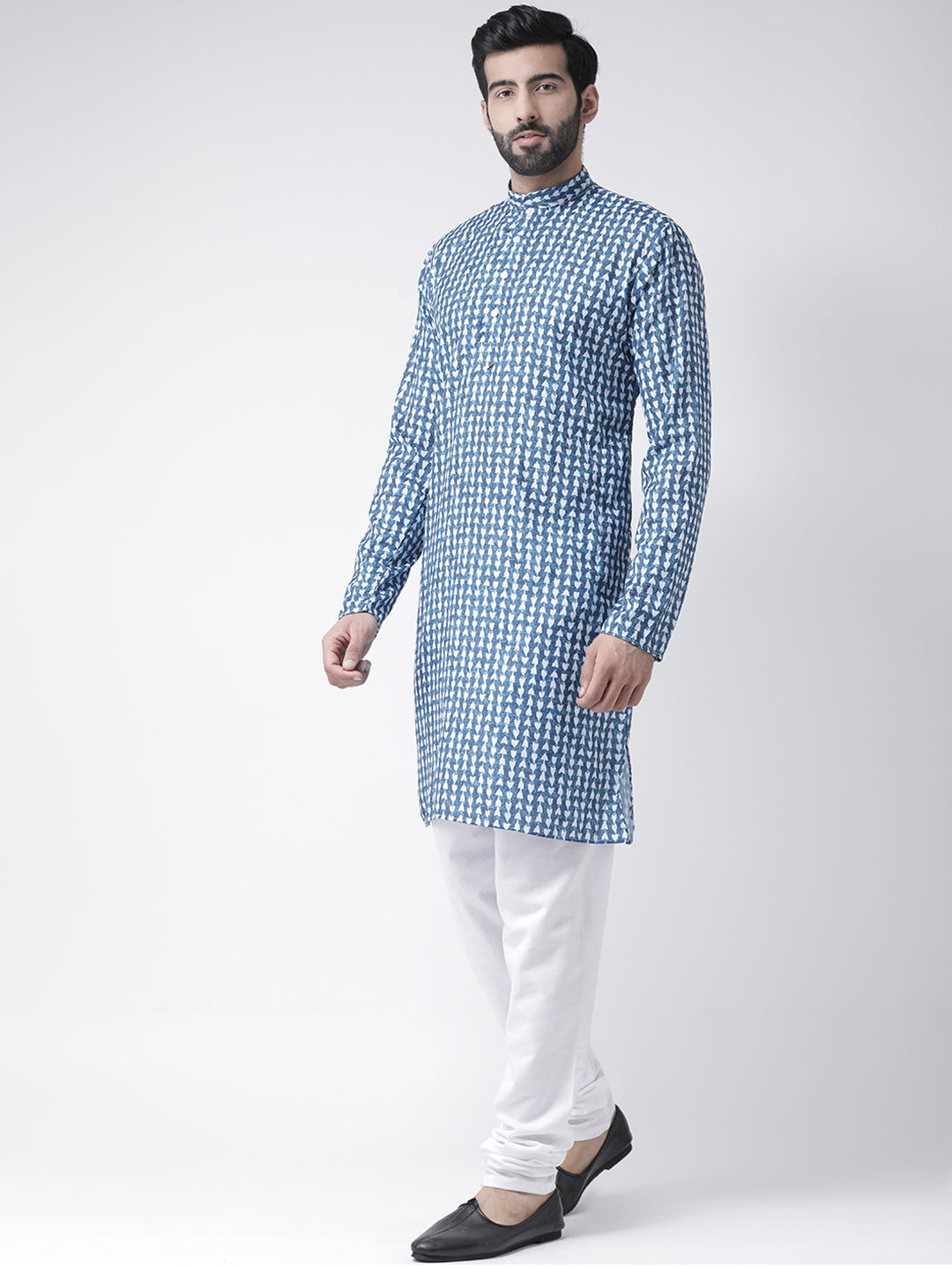 Hangup Men's Regular Fit Printed Cotton KurtaSet