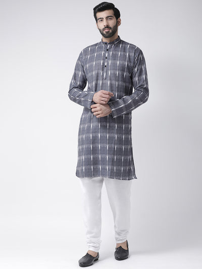 Hangup Men's Regular Fit Printed Cotton KurtaSet