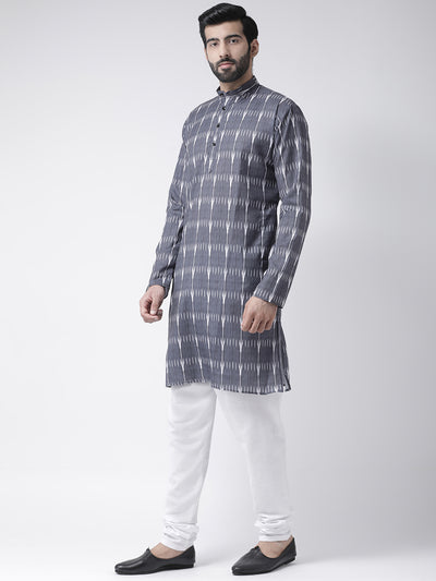 Hangup Men's Regular Fit Printed Cotton KurtaSet