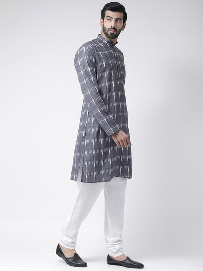 Hangup Men's Regular Fit Printed Cotton KurtaSet