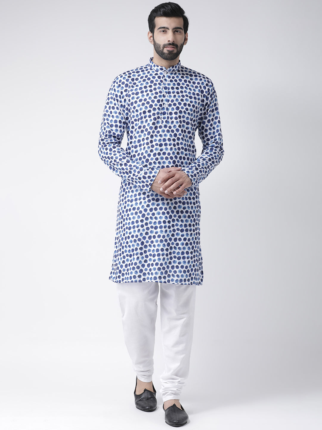 Hangup Men's Regular Fit Printed Cotton KurtaSet