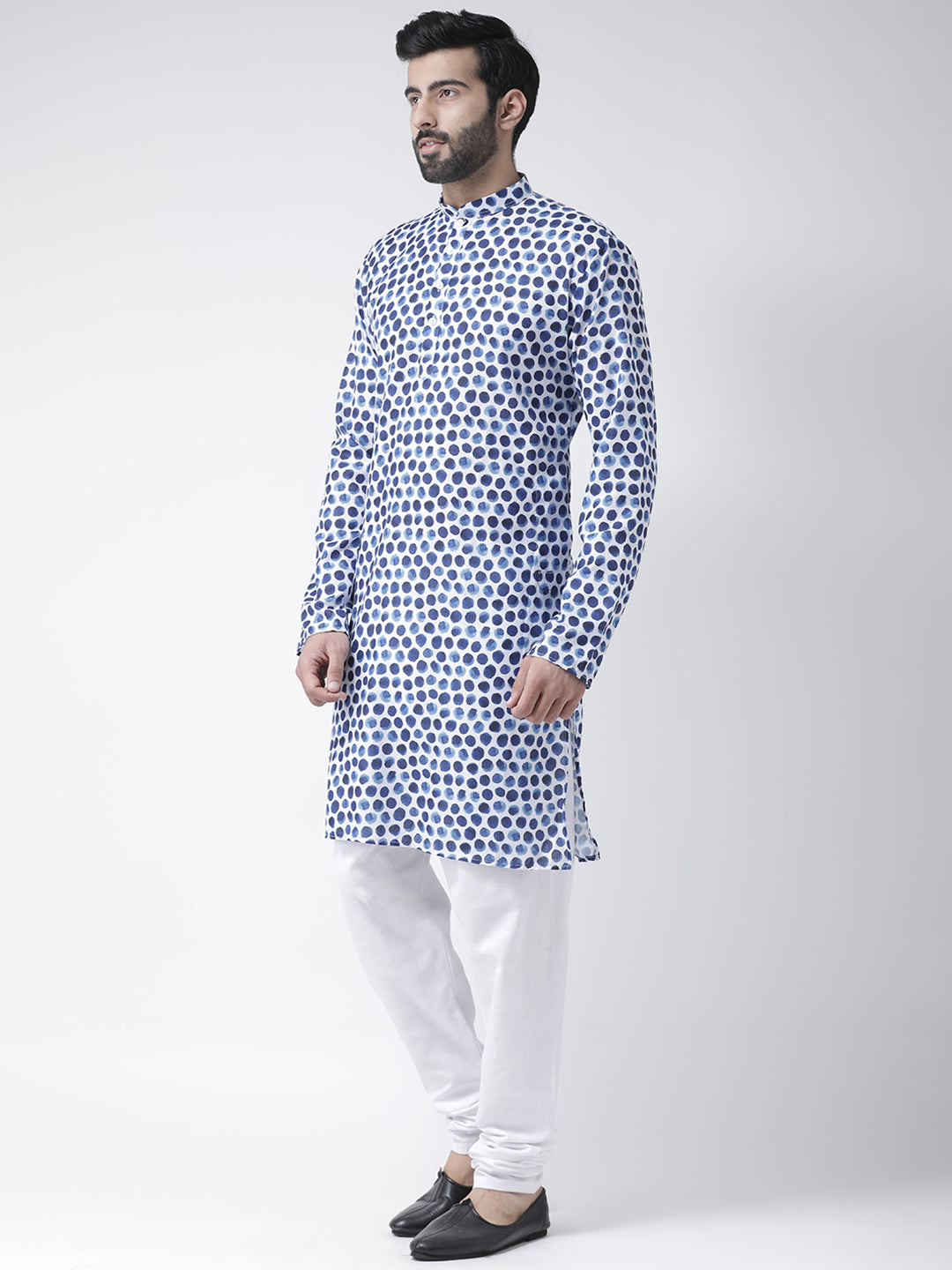 Hangup Men's Regular Fit Printed Cotton KurtaSet