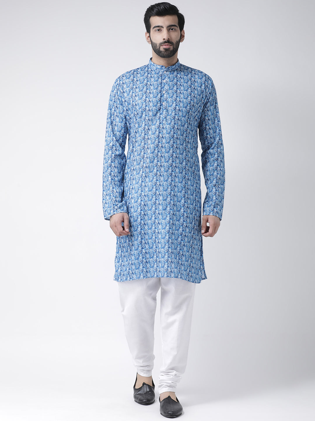 Hangup Men's Regular Fit Printed Cotton KurtaSet