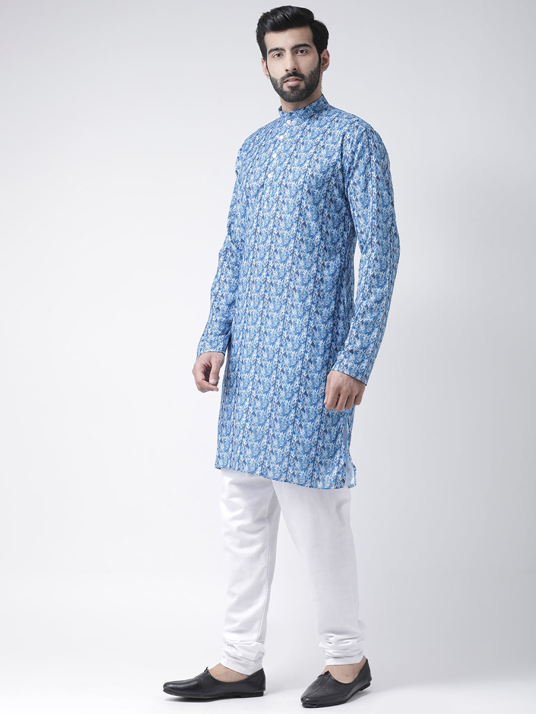 Hangup Men's Regular Fit Printed Cotton KurtaSet