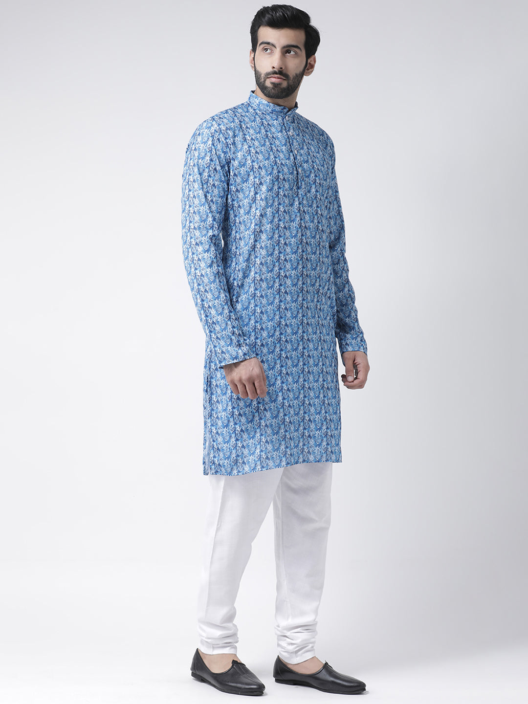 Hangup Men's Regular Fit Printed Cotton KurtaSet