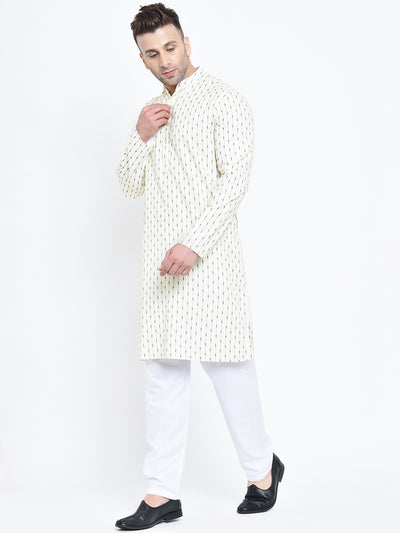 Hangup Men Regular Fit Printed PolyRayon 2Pc Kurta Pyjama Set