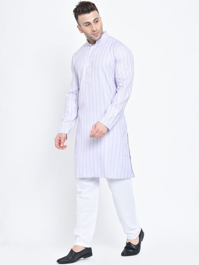 Hangup Men Regular Fit Printed PolyRayon 2Pc Kurta Pyjama Set