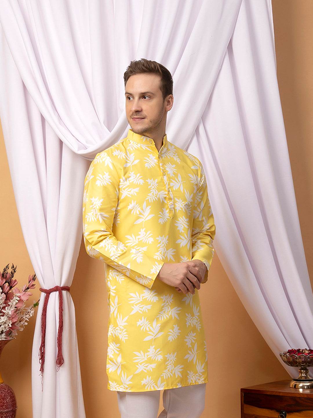 Hangup Men Partywear Multicolor Kurta