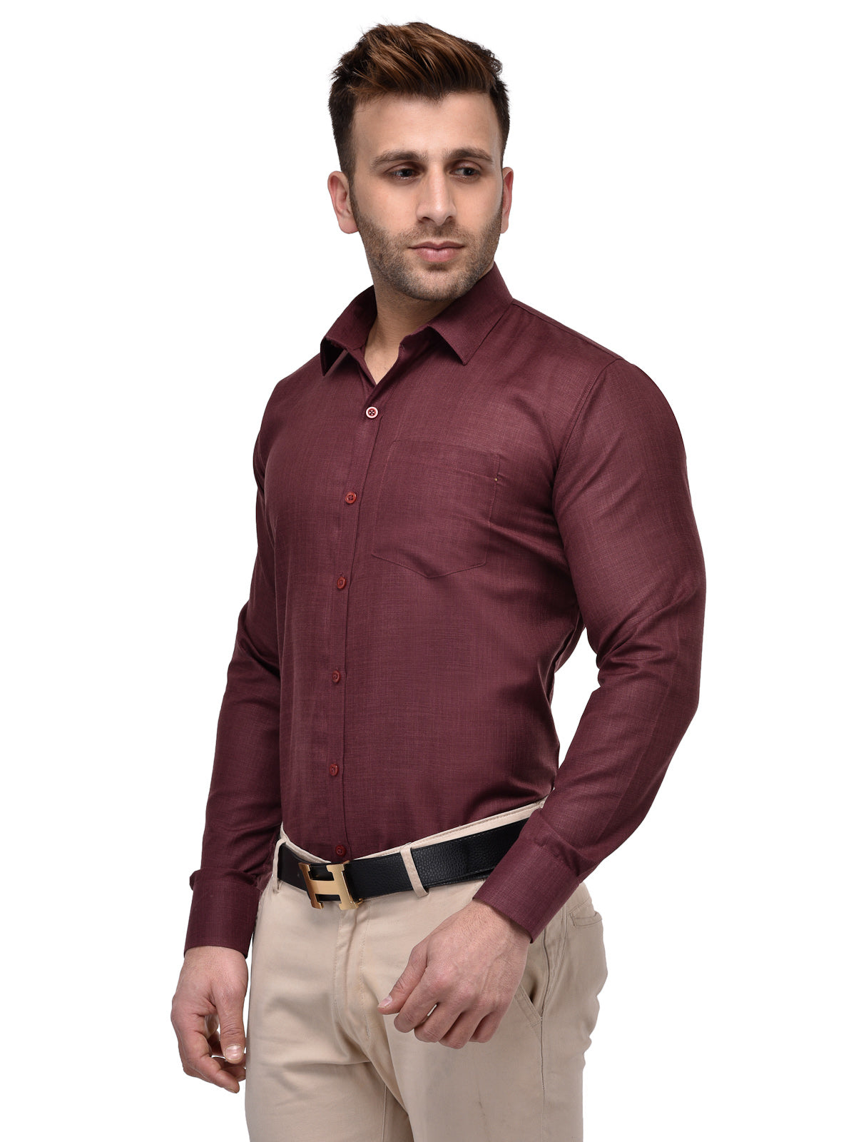 Hangup Men's Formal Solid Shirt