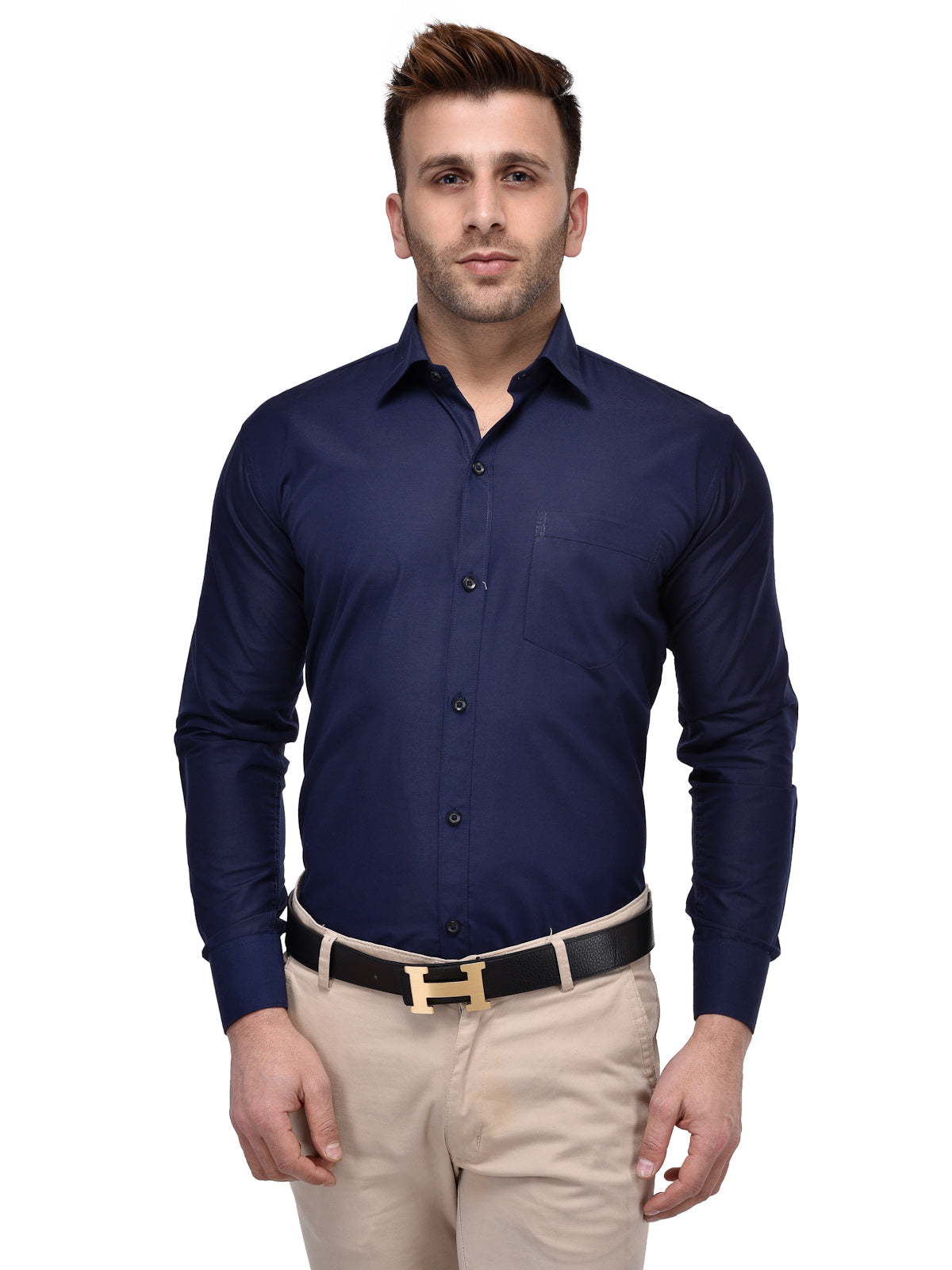 Hangup Men's Formal Solid Shirt