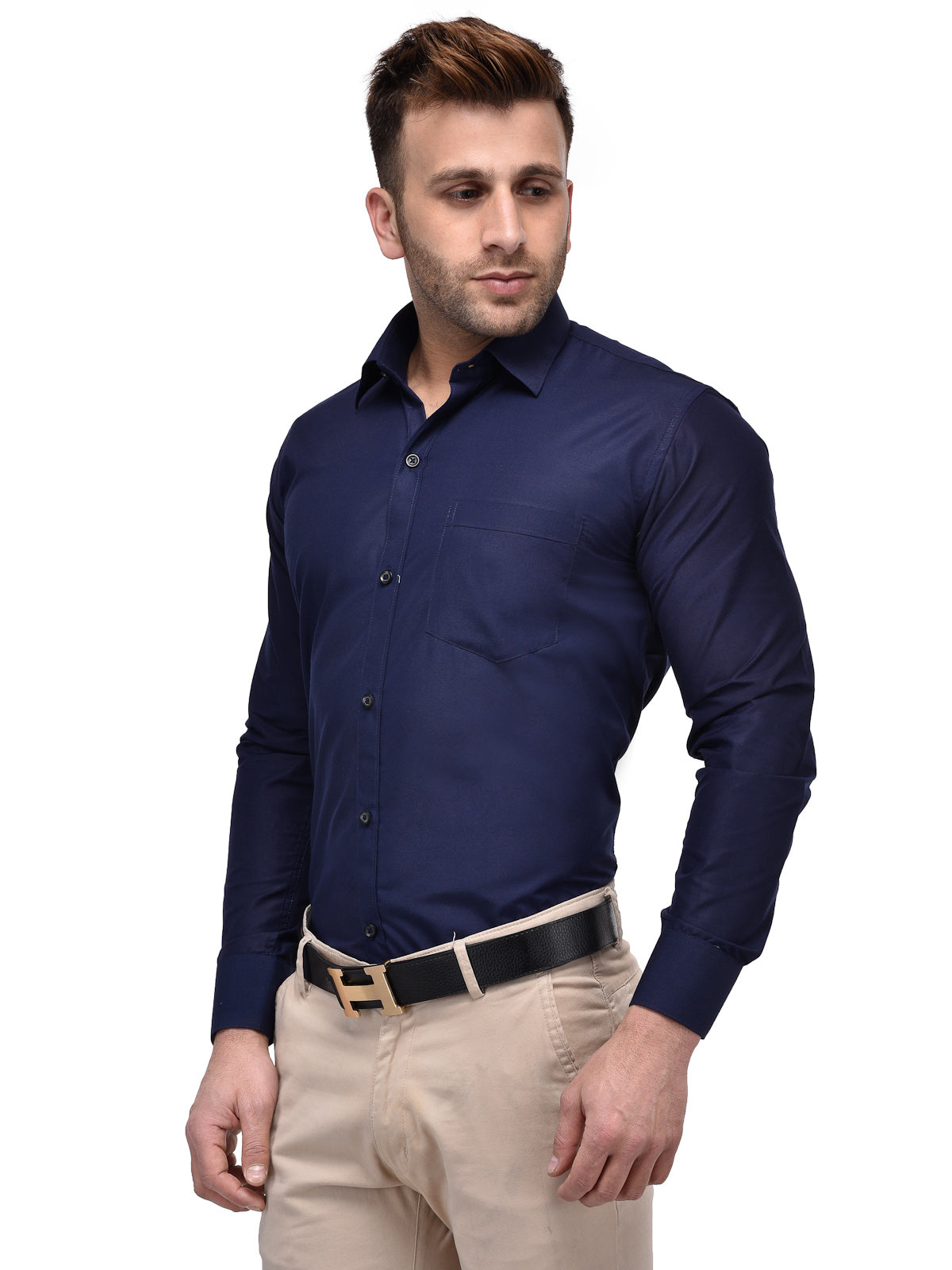 Hangup Men's Formal Solid Shirt