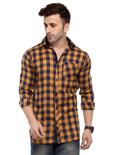 Hangup Men Partywear Yellow Shirt