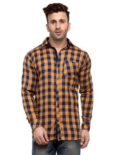 Hangup Men Partywear Yellow Shirt