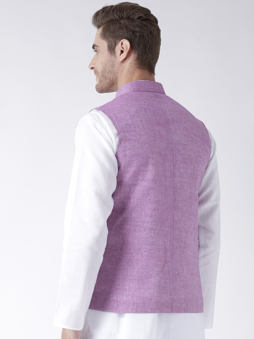 Hangup Men's Solid Linen Formal WaistCoat