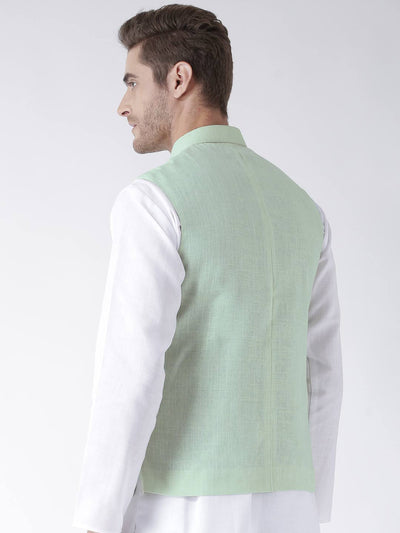 Hangup Men's Solid Linen Formal WaistCoat