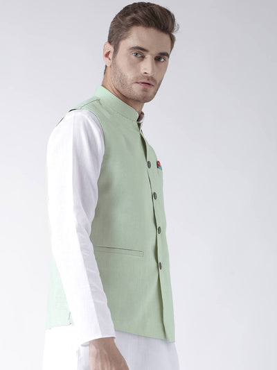 Hangup Men's Solid Linen Formal WaistCoat