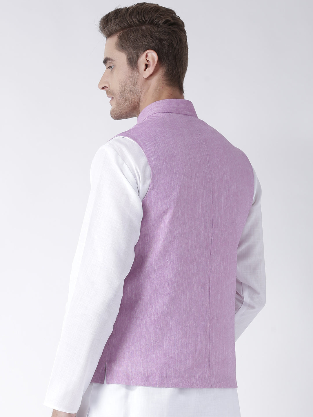 Hangup Men's Solid Linen Formal WaistCoat