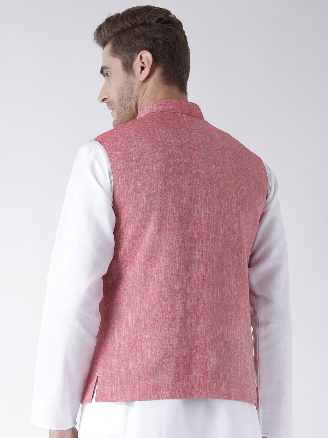 Hangup Men's Solid Linen Formal WaistCoat