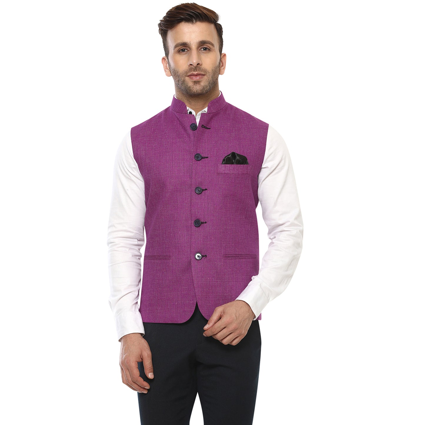 Hangup Men's Partywear Ethnic Nehru Jacket