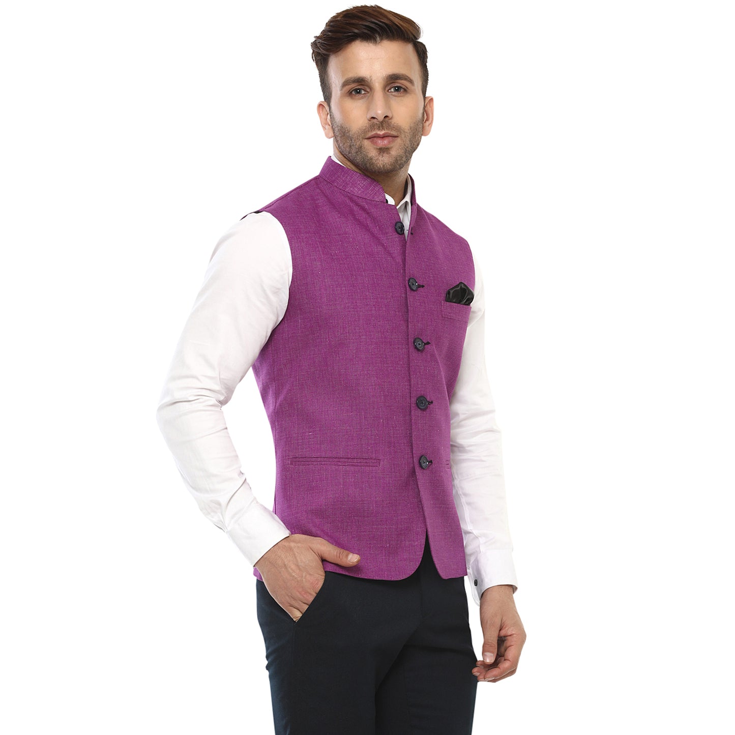 Hangup Men's Partywear Ethnic Nehru Jacket