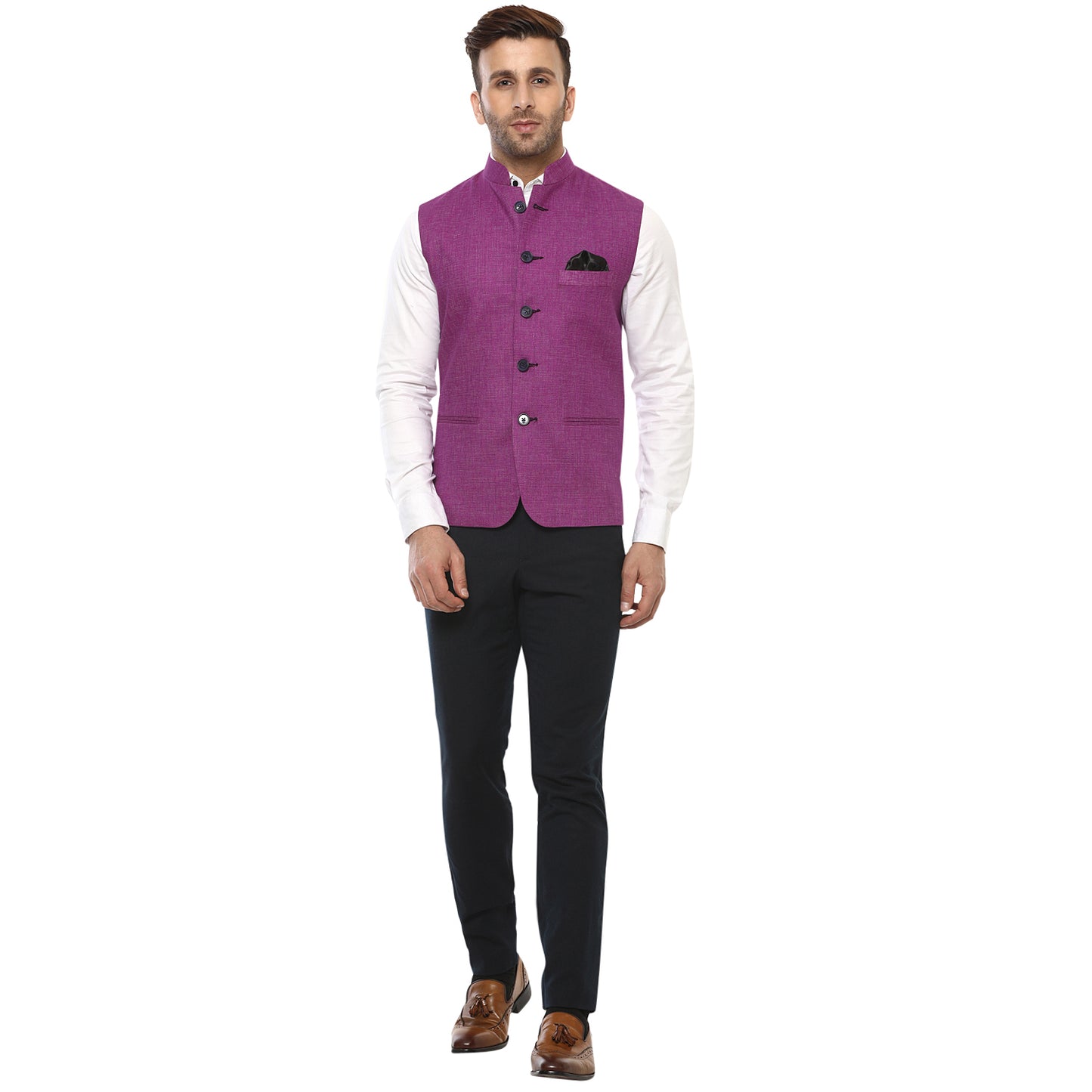 Hangup Men's Partywear Ethnic Nehru Jacket