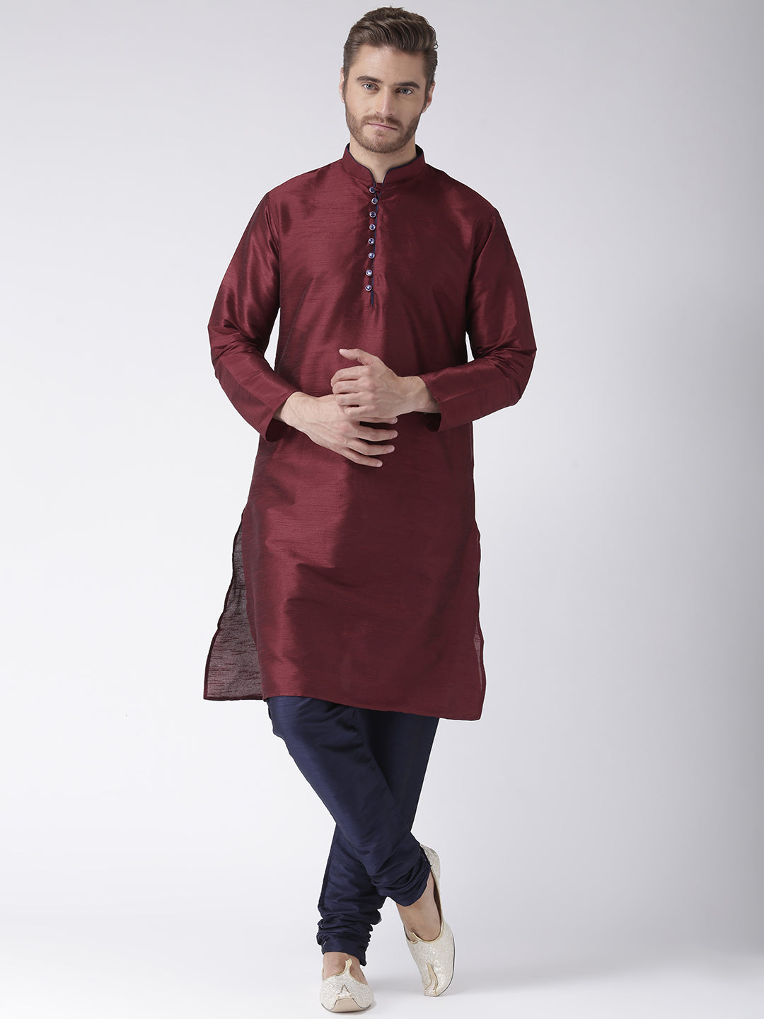 Hangup Men's Regular Solid Blend Kurta Pajama